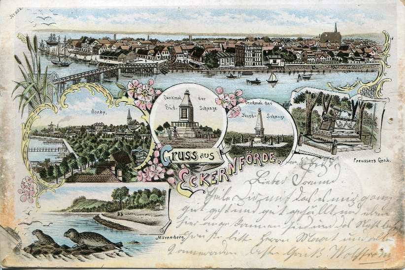 Postkarte Gruß aus Eckernförde 1898